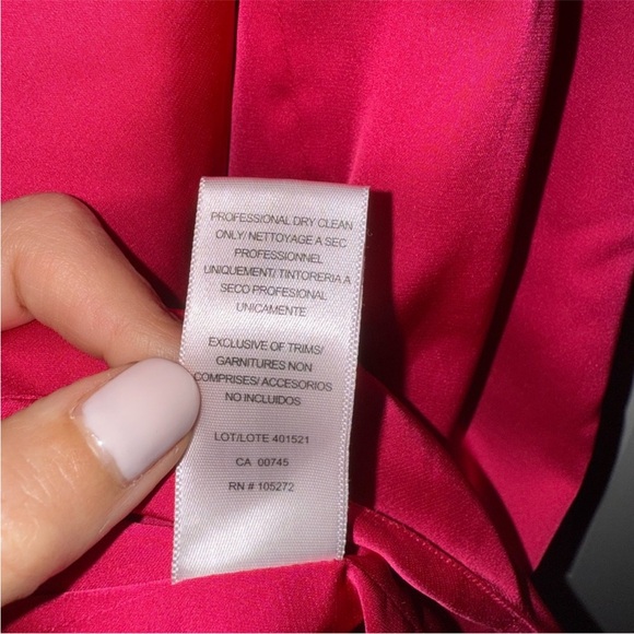 AMUR Deena‎ One Shoulder Midi Dress in Rosie Raspberry Hot Pink Satin Cut Out 4 - Picture 15 of 15